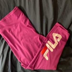Fila NWT Neon purple Fila leggings, graphic logo on right lower leg 3X